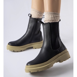 Černé holínky Georgette s olivovou podrážkou černá 1