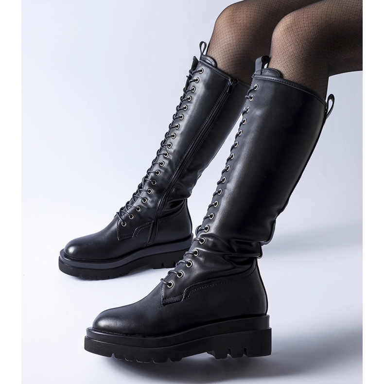 Černé dlouhé zateplené dělníky Padernello černá 1