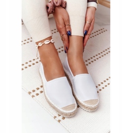 Kožené espadrilky na pletené podrážce Big Star HH274506 bílé bílý 6