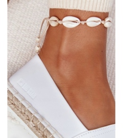 Kožené espadrilky na pletené podrážce Big Star HH274506 bílé bílý 1