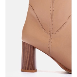 Marco Shoes Kozačky na vysokém podpatku béžový 1