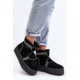 Dámské sněhule na silné podrážce se šněrováním, černá Milson černý 2