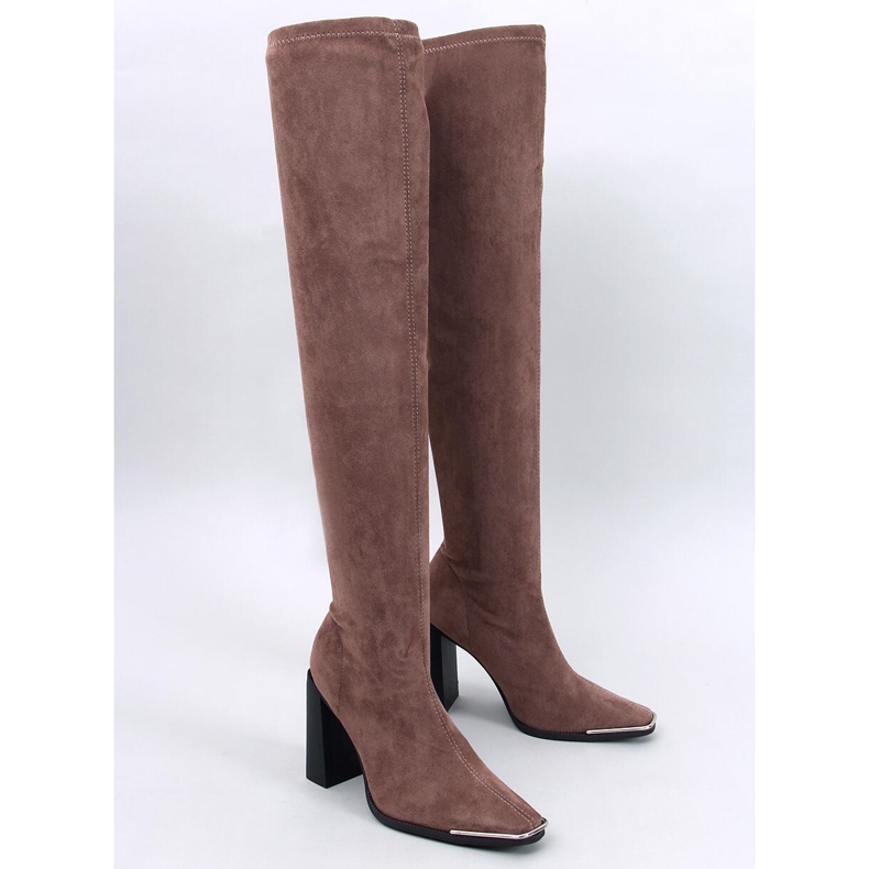 Marlone Khaki vysoké podpatky hnědý 1