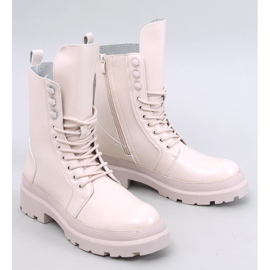 Kinchs Béžové šněrovací kotníkové boty s chráničem béžový 1