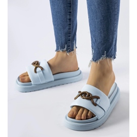 Modré žabky na platformě Frédérique modrý 1 Modré žabky na platformě Frédérique modrý 1