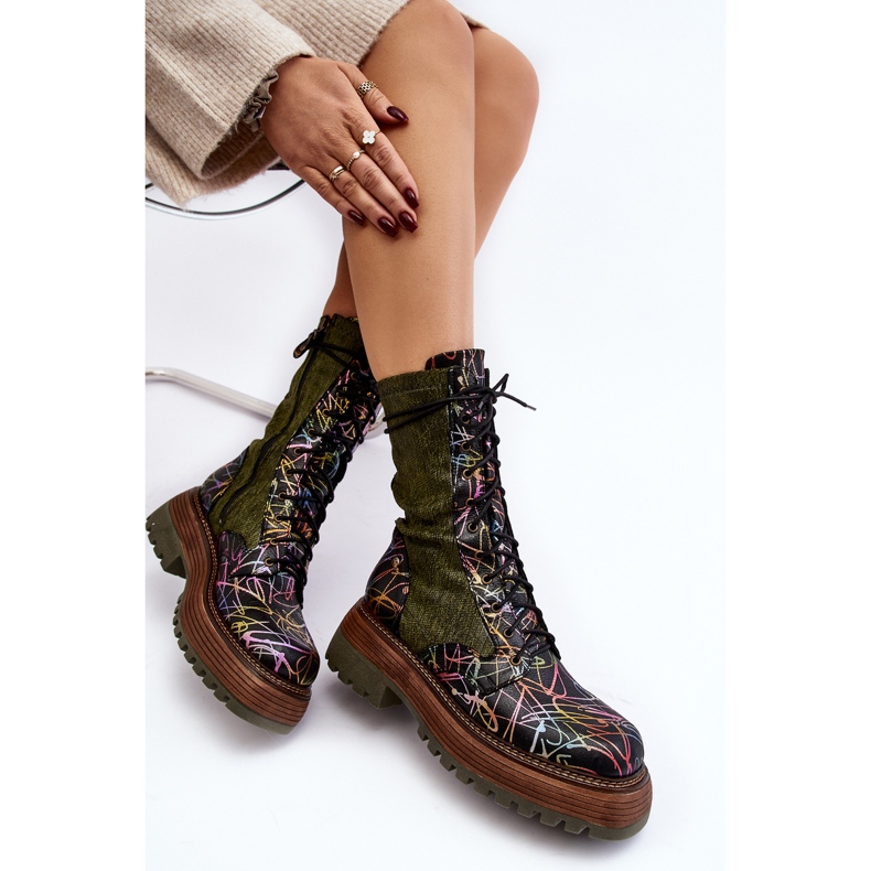 Dámské kožené pracovní boty Maciejka 06203-09 Vícebarevné černá 1