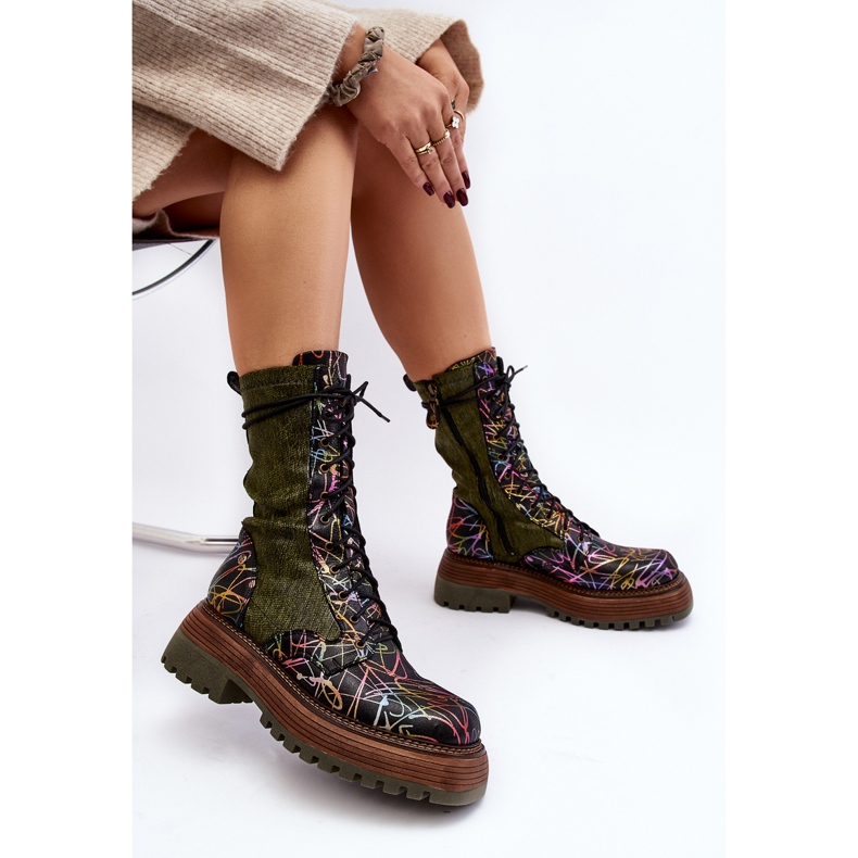 Dámské kožené pracovní boty Maciejka 06203-09 Vícebarevné černá 2