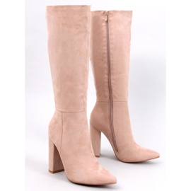 Boty na stabilním podpatku Maureen Khaki béžový 1