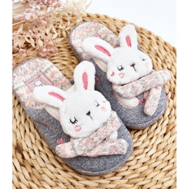 Dětské pantofle Bunny s tlustou podrážkou šedé Dasca šedá 2