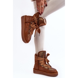Dámské sněhule s vázáním D.Franklin DFSH370006 Brown hnědý 2 Dámské sněhule s vázáním D.Franklin DFSH370006 Brown hnědý 2