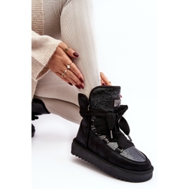 Dámské sněhule s vázáním D.Franklin DFSH370006 Black černá 1