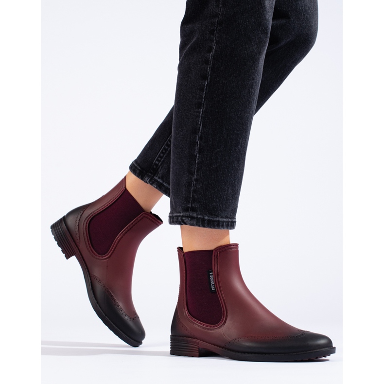 Dámské chelsea boots T.Sokolski vínové barvy červený 1