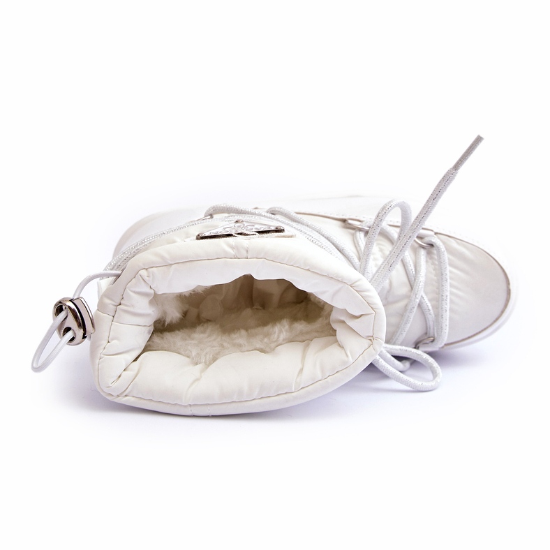 MSMG Dětské zateplené šněrovací boty do sněhu White Colina bílý 2