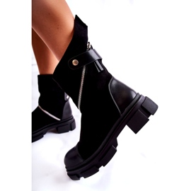 Seastar Módní dámské semišové boty se zipem Black Kandell černá 3