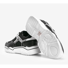 Černé tenisky se silnou podrážkou se vzorem hadí kůže Anika černá 1