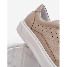 Pánská kožená sportovní obuv Zazoo 1544 Béžová béžový 2