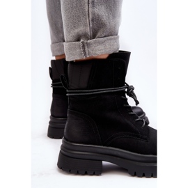 Dámské kotníkové boty Trapper na silné podrážce, černá Narelona 2 Dámské kotníkové boty Trapper na silné podrážce, černá Narelona 2