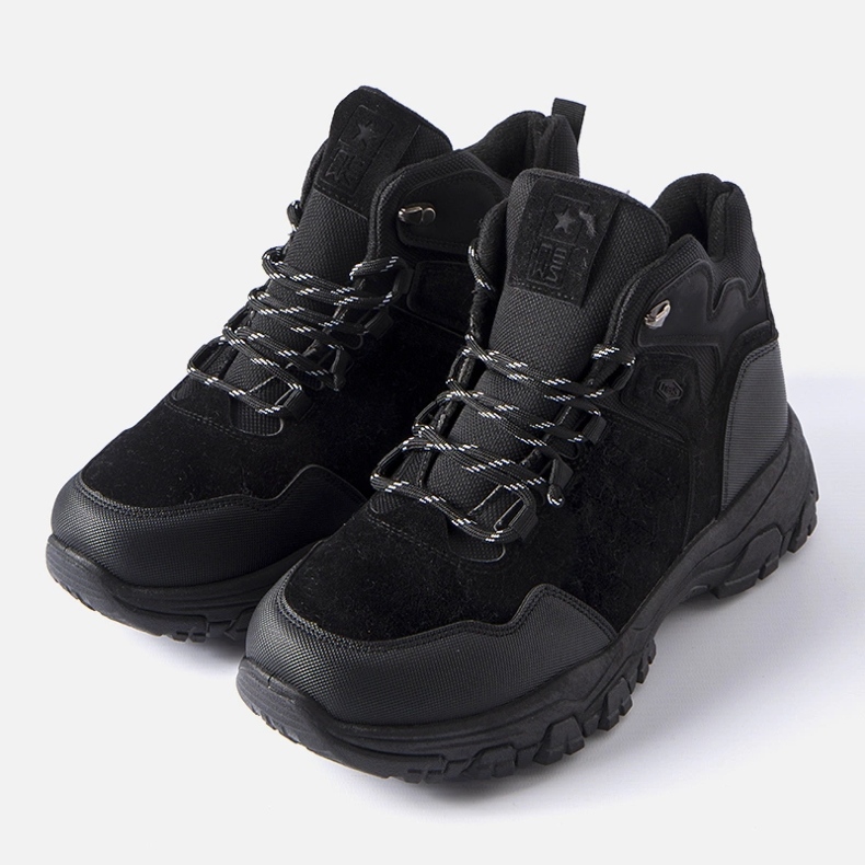 Černé zateplené pánské eko semišové kozačky Ponte černá 1 Černé zateplené pánské eko semišové kozačky Ponte černá 1