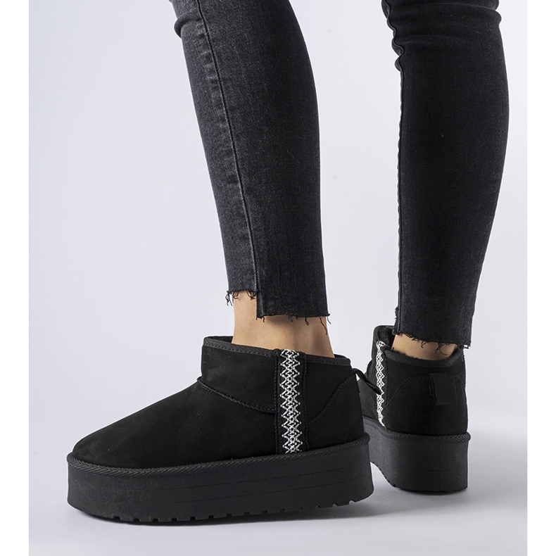 Černé sněhule Dennison na platformě černá 1