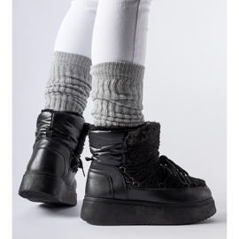 Černé sněhule na masivní platformě Elvio černý 1