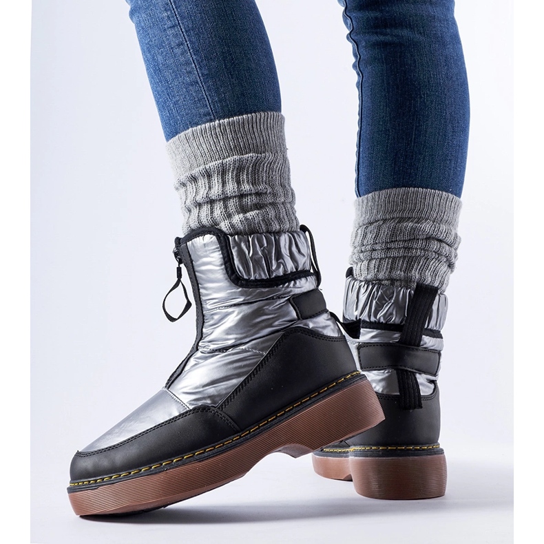 Šedé zateplené sněhule Callisto se zipem šedá 1