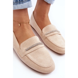 Béžové dámské eko-suede mokasíny Ladite béžový 1