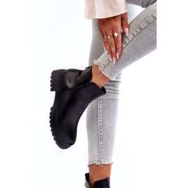 Dámské boty ekologické kožené izolované černé černý 2