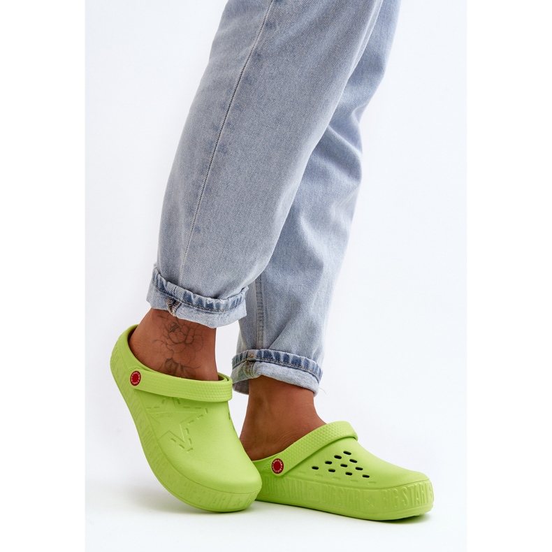 Dámské lehké žabky Crocs Big Star II275006 Zelené zelená 1