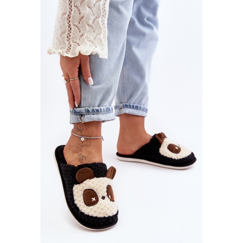 Teplé dámské pantofle Black Priseth černý 2