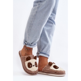 Teplé dámské pantofle Brown Priseth hnědý 1 Teplé dámské pantofle Brown Priseth hnědý 1