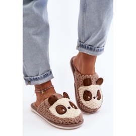 Teplé dámské pantofle Brown Priseth hnědý 2 Teplé dámské pantofle Brown Priseth hnědý 2