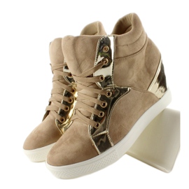 AT-0593-L Khaki semišové tenisky hnědý žlutá 2