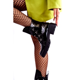 S.Barski Dámské lakované izolované boty s černými drahokamy 2