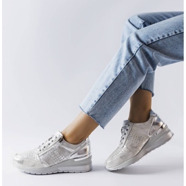 Goodin Jazzarové stříbrné prolamované kožené boty stříbrný 1