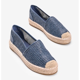 Carly modré tkané espadrilky modrý 2