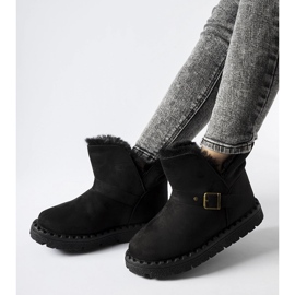 Černé zateplené sněhule s výřezem Monal černá 1