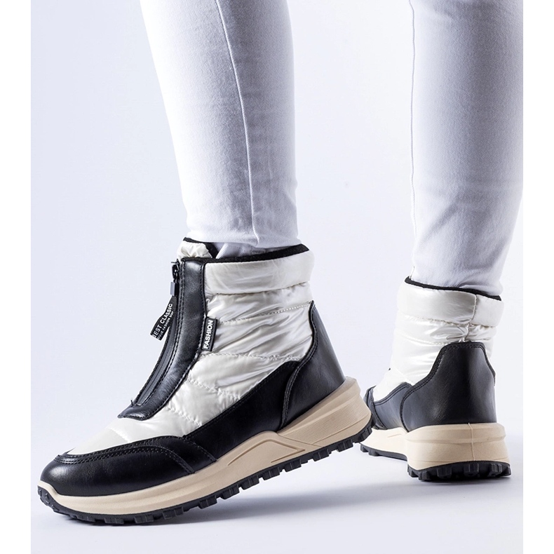 Bílé zateplené sněhule se zipem Ritter bílý 1