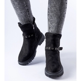 Černé zateplené kotníkové boty Gibsonia černá 1 Černé zateplené kotníkové boty Gibsonia černá 1