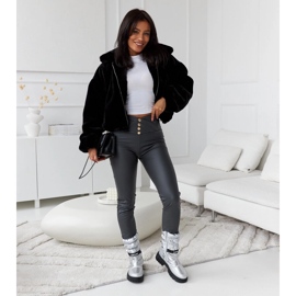 Stříbrné zateplené dámské sněhule Pulliam stříbro 1