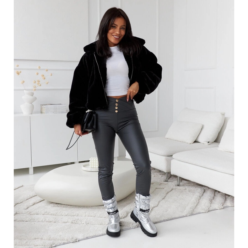 Stříbrné zateplené dámské sněhule Pulliam stříbro 1