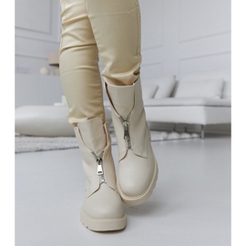 Béžové zateplené kozačky na zip od Oakdale béžový 1