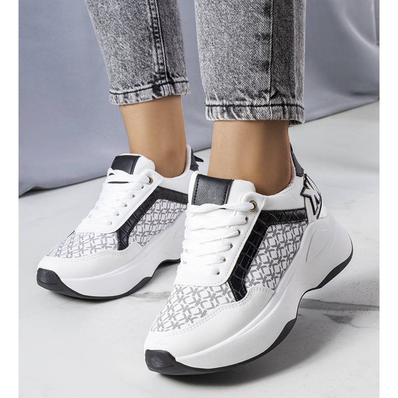 Černé tenisky s monogramem Margie bílý 1