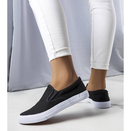 BM Černé textilní slip-on tenisky od Candace černý 2