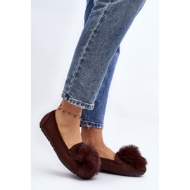 Dámské mokasíny s kožešinou hnědé Novas hnědý 2