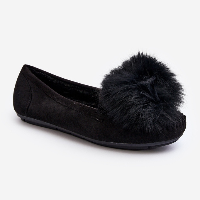 Dámské mokasíny s kožešinou černé Novas černá 1