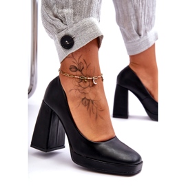 Lodičky Na Masivních Podpatcích černé černá 4