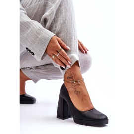 Lodičky Na Masivních Podpatcích černé černá 3