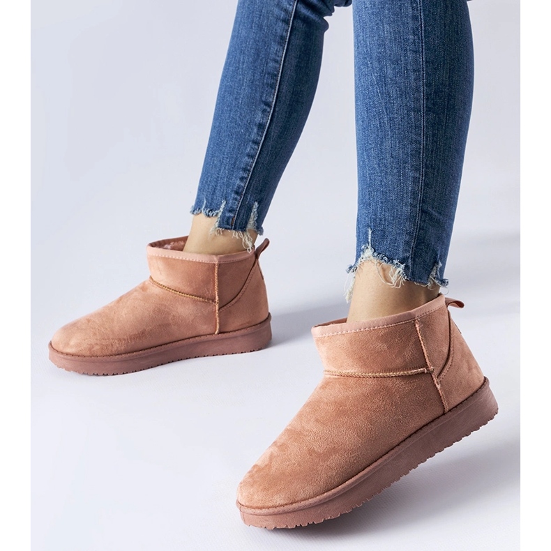 Růžové zateplené krátké sněhule Guglielma černá 1