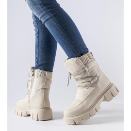 Béžové sněhule s kamínky Pettenasco béžový 1