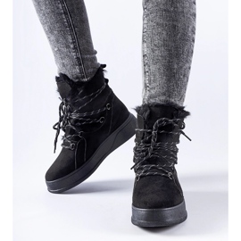 Černé sněhule na platformě Rancourt černý 1